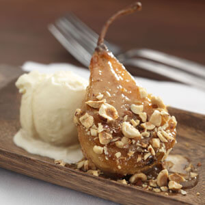 Caramelized Bosc Pears with Hazelnut Butter