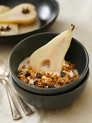 Creamy Coconut and Star Anise Poached Pears