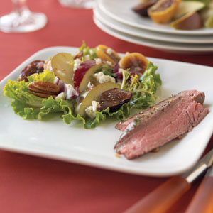 Flank Steak with Pear Fig Salad