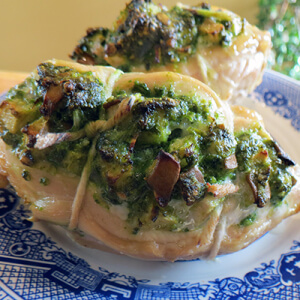 Pear and Arugula Pesto Stuffed Chicken