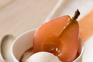 Tropical Hibiscus Poached Pears
