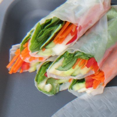 pear vegetable summer rolls